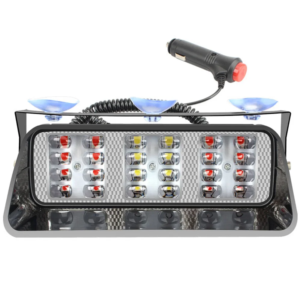 

12V 24 LED Strobe Signal Emergency Windshield Warning Beacon Lights Auto Car Accessories Red Blue White Car Strobe Light