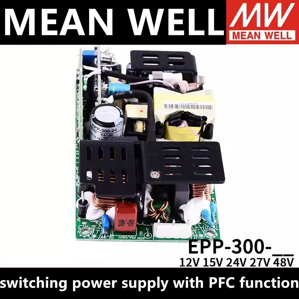 

MEAN MELL EPP-300-12 EPP-300-15 EPP-300-24 EPP-300-27 EPP-300-48 single group output switching power supply with PFC function MW