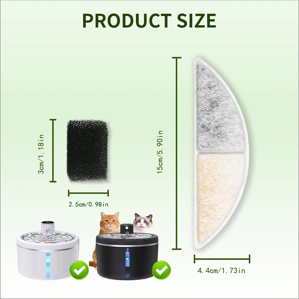 10/20er-Pack Katzenbrunnenfilter, Vorfilter-Schwämme, Ersatz für 102oz 3L Haustierbrunnen für Hunde und Katzen, leicht zu reinigen – Detail 2