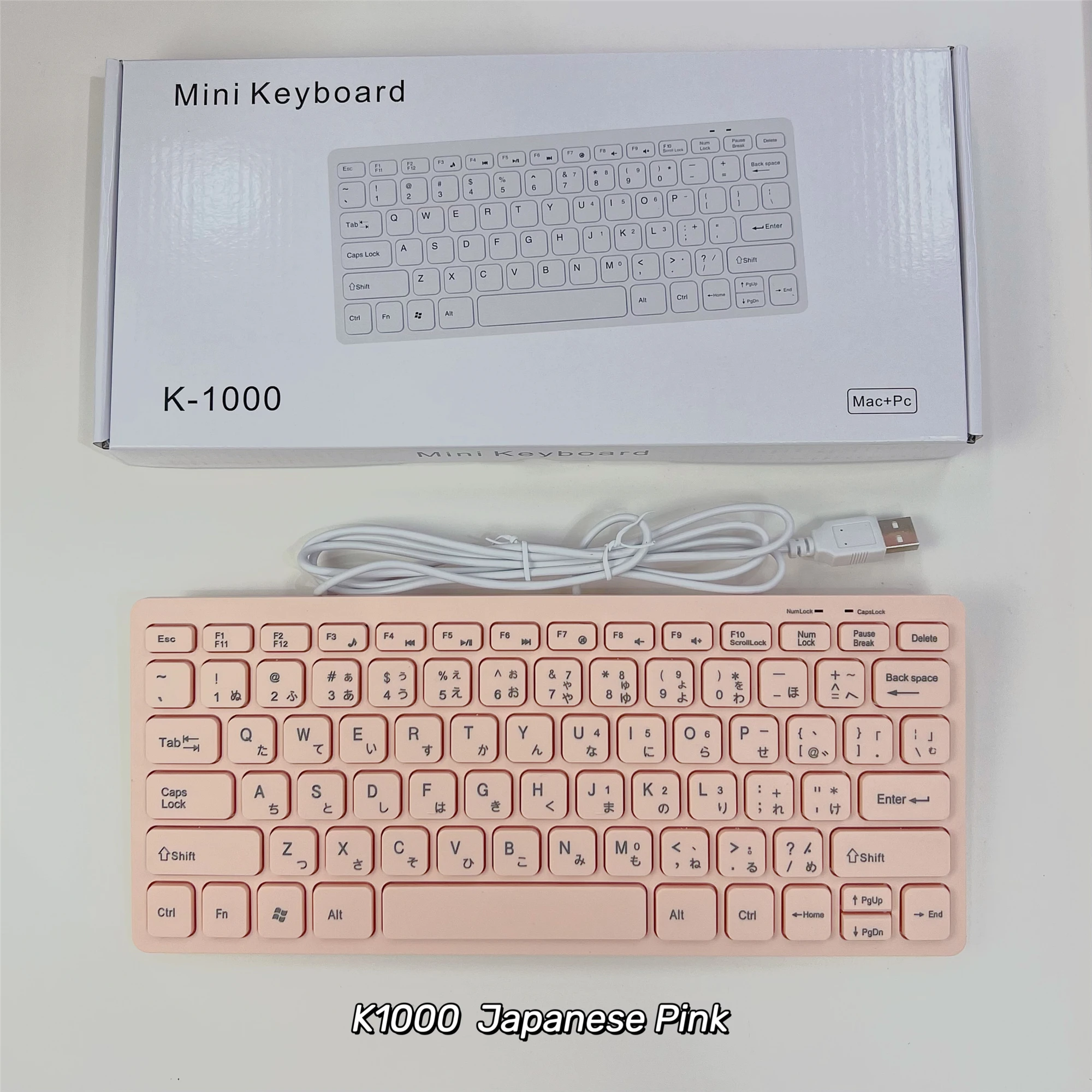 Spanish Korean Japanese Russian French USB Wired Mini Keyboard Language 78 Keys for Desktop Computer PC Laptop Thin