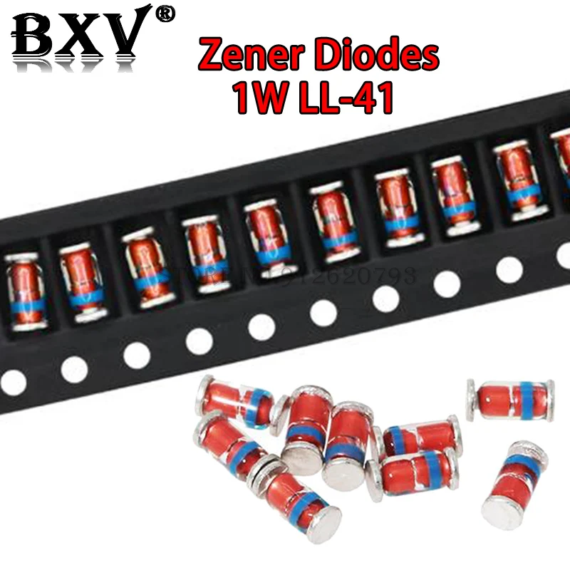 20PCS 1W Zener Diode SMD Diode ZMM5V1 ZMM3V0 3V3 3V9 4V7 5V1 7V5 8V2 10V 12V 15V 16V 18V 20V 24V LL41 3.3V 3V3 33V 43V 47V 15V