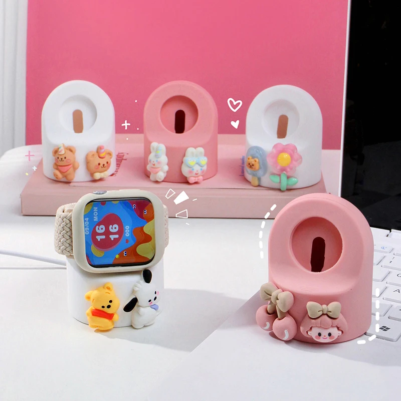 Cute Creative Watch Charger Stand Universal Cartoon Watch Stand Kawaii Anime Pochacco Bear Watch Charger Stand Watch Accessories