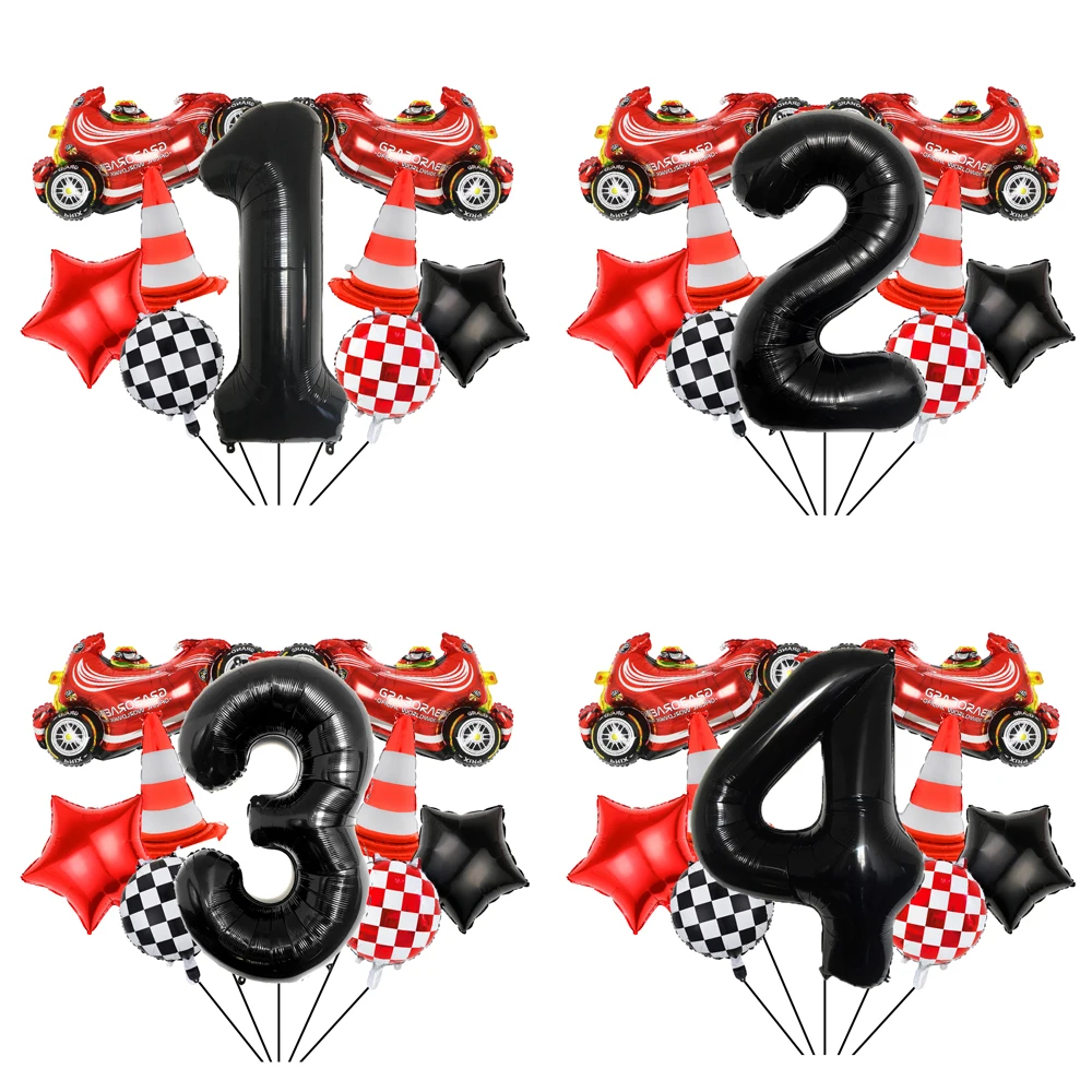 32-Zoll-Racing-Hindernisparcours, digitales Ballon-Set für Geburtstags- und Renn-Themenveranstaltungen, Jahrestag, Babyparty und Taufe