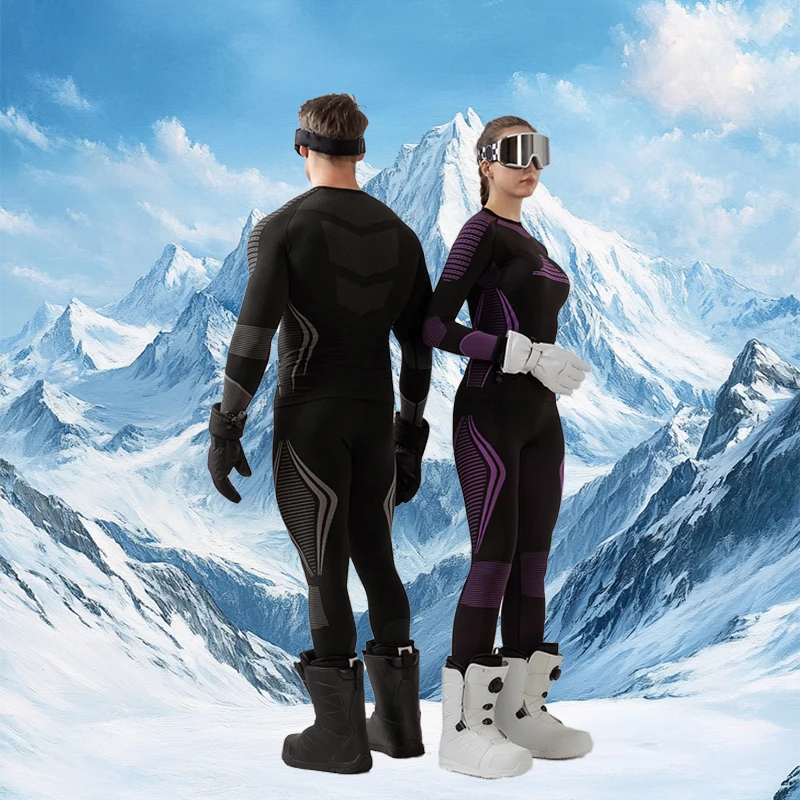 مجموعة طبقات أساسية للنظام الحراري للرجال والنساء، ماصة للرطوبة ومضادة للرائحة مع تصميم سلس للتزلج والرياضات الشتوية #1