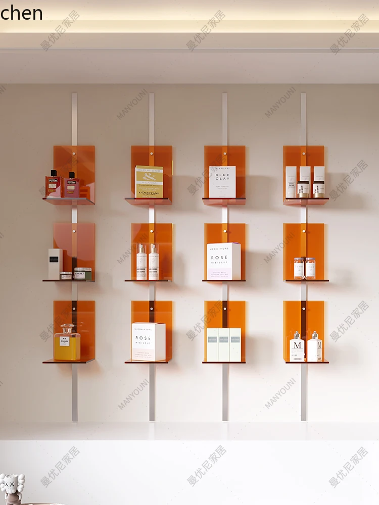 

HXL Product Display Wall Shelf Shopping Mall Storage Display Rack Cosmetics Exhibition Cabinet