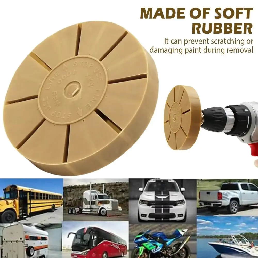 3.5 Inch Rubber Wheel Pad Tint Vinyl Decal Remover Adhesive Removal Tool Decal Eraser Wheel Wear-resistant Durable