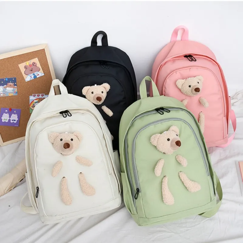 4in1 bonito crianças sacos de escola urso brinquedo crianças mochila com caneta saco