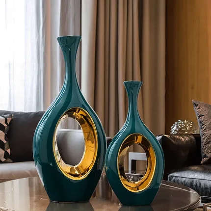 Nordic light luxury vase, Morandi color creativity, living room entrance wine cabinet decoration