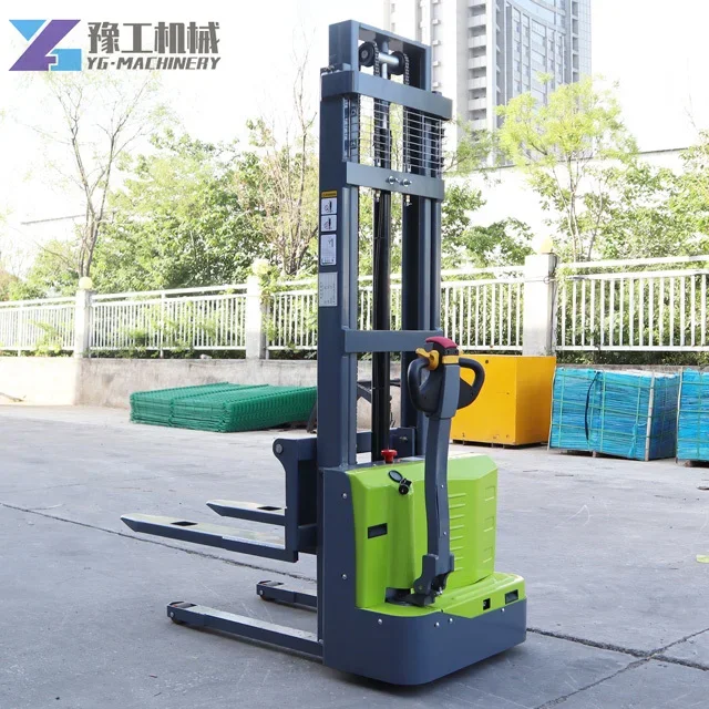 

YG New Hydraulic 1.5 Tons 2.5m Self Load Portable Forklift Semi Electric Stacker