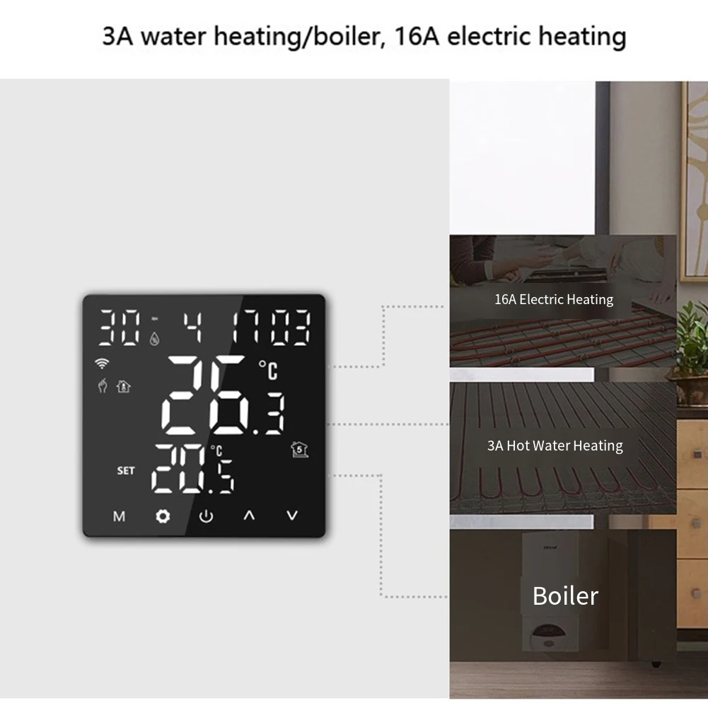 

Для Tuya умный ЖК-дисплей Wi-Fi термостат водяной электрический газовый котел термостат для подогрева пола для Tuya умный дом терморегулятор