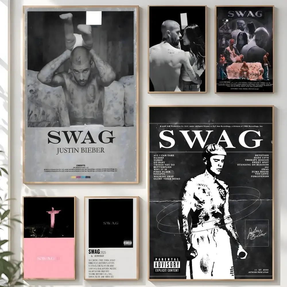 J-Justin Bieber S-SWAG Poster Creative Room Art For Dorm Bedroom Study Apartment Home Gift