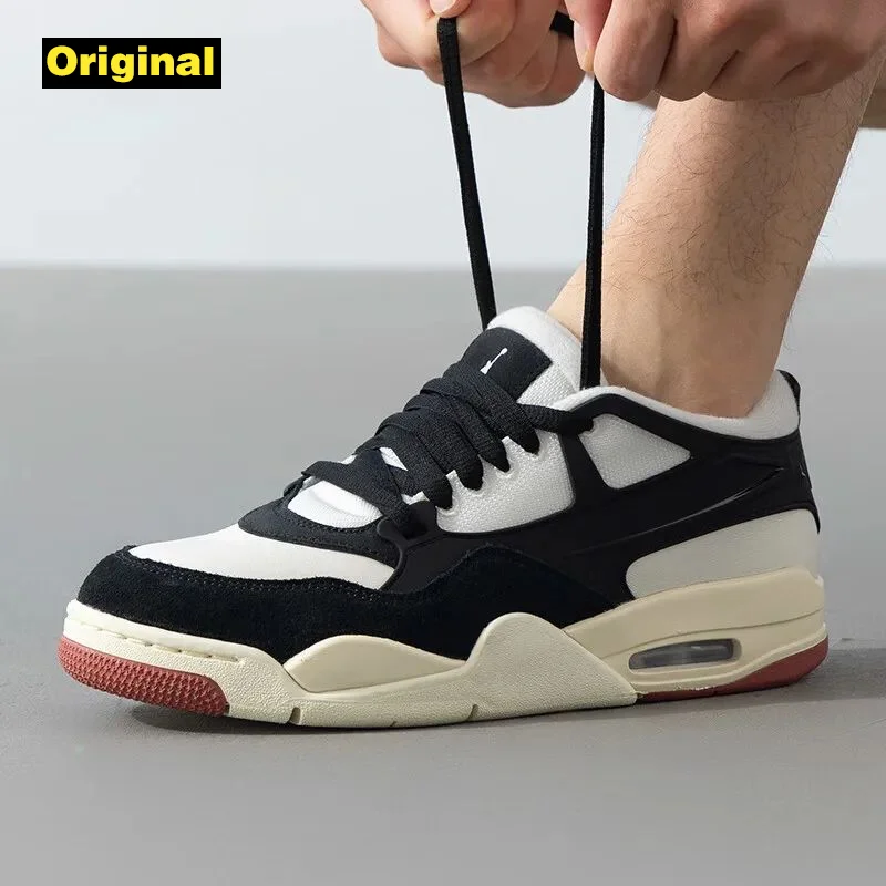 ナイキ-エアジョーダン4LMレトロスニーカーaj4,耐摩耗性,快適,クッション付き,バスケットボールシューズ,ファッション,fq7939-100