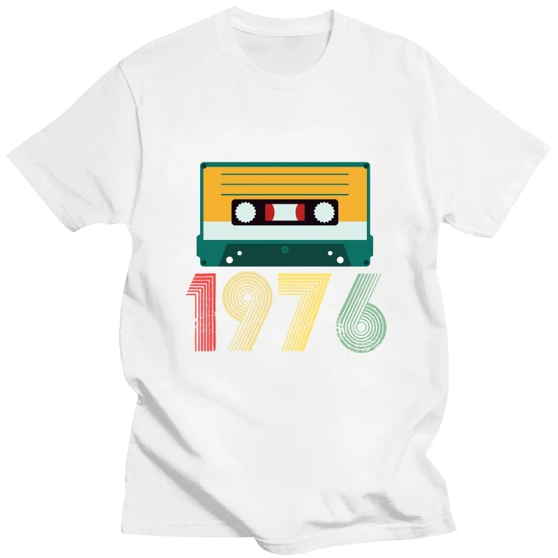 43rd birthday gift 1976 Vintage T-shirt Summer fashion loose casual everyday short sleeved comfortable breathable clothing