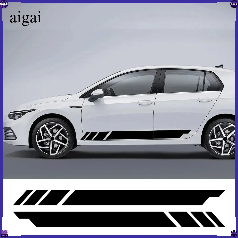 2PCS Car Door Side Stickers Racing Style Vinyl Decal for  Golf 8 7 5 4 6 GTI R MK8 MK7 MK5 MK6 MK4 Auto Accessories