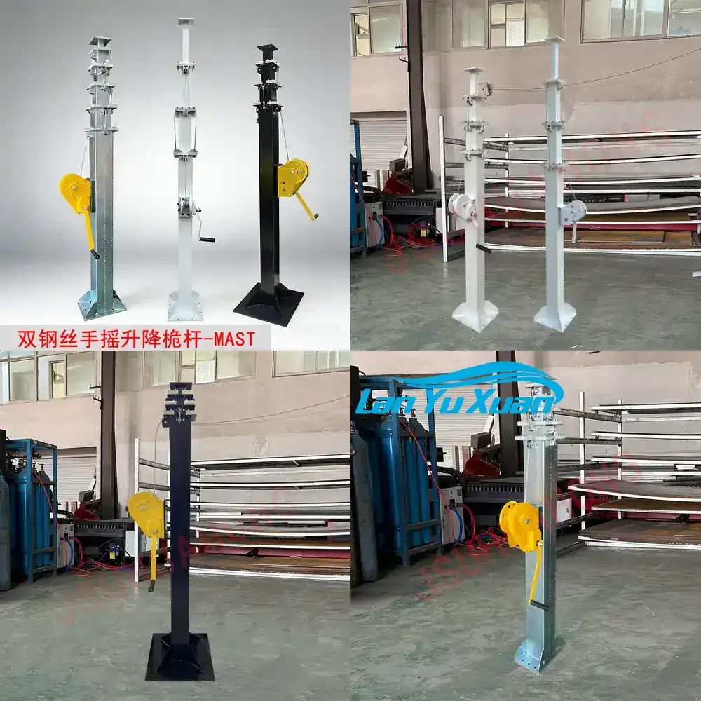 

2026 Self Standing Telescopic Mast for SYD Load Capacity 60kg Dual Steel Wire Hand Crank Lifting Pole Multi Sectional Mast