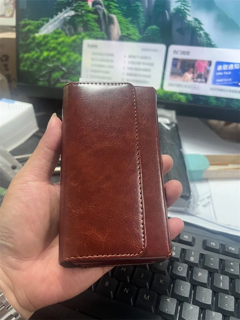 Leather Phone Pouch For Samsung A17 A36 A26 A56 A16 A55 A35 A25 A24 A54 A34 A14 A73 A23 5G Belt Clip Waist Bag Holster Flip Case