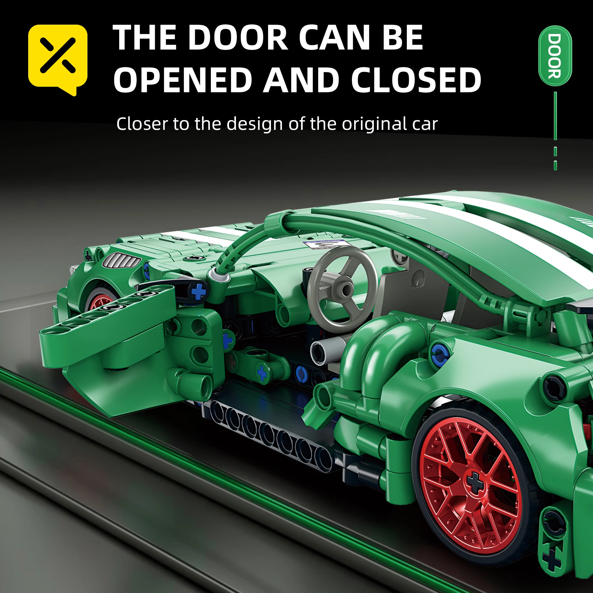 ビルディングブロック 450+ピース 1/18 AMG プルバックシティカー 早期学習を促す組み立て式DIYおもちゃ クリスマスプレゼントに