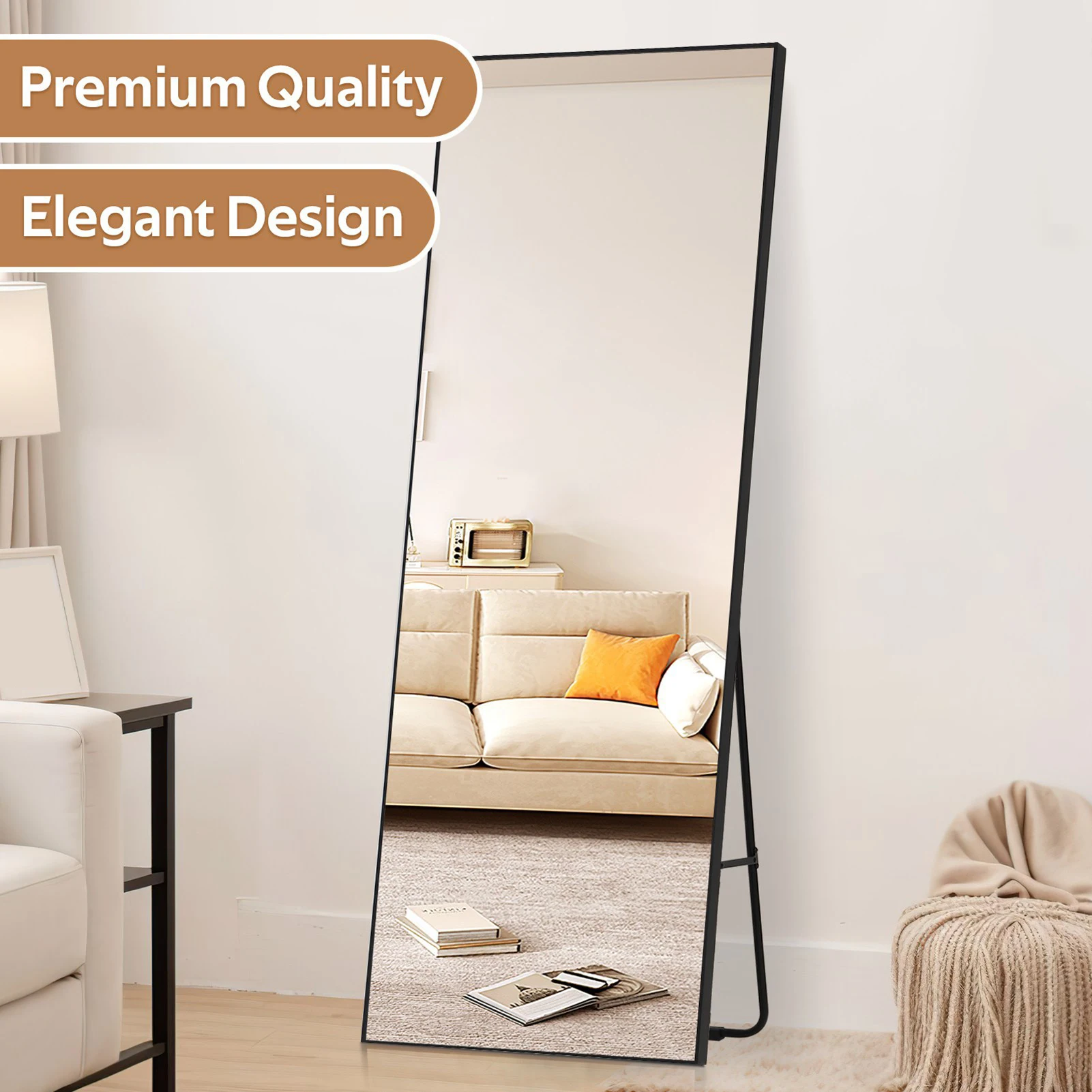 

1.5m Rectangular Full Length Mirror Floor Mirror with Aluminium Frame for Bedroom Living Room 16inch x 59inch