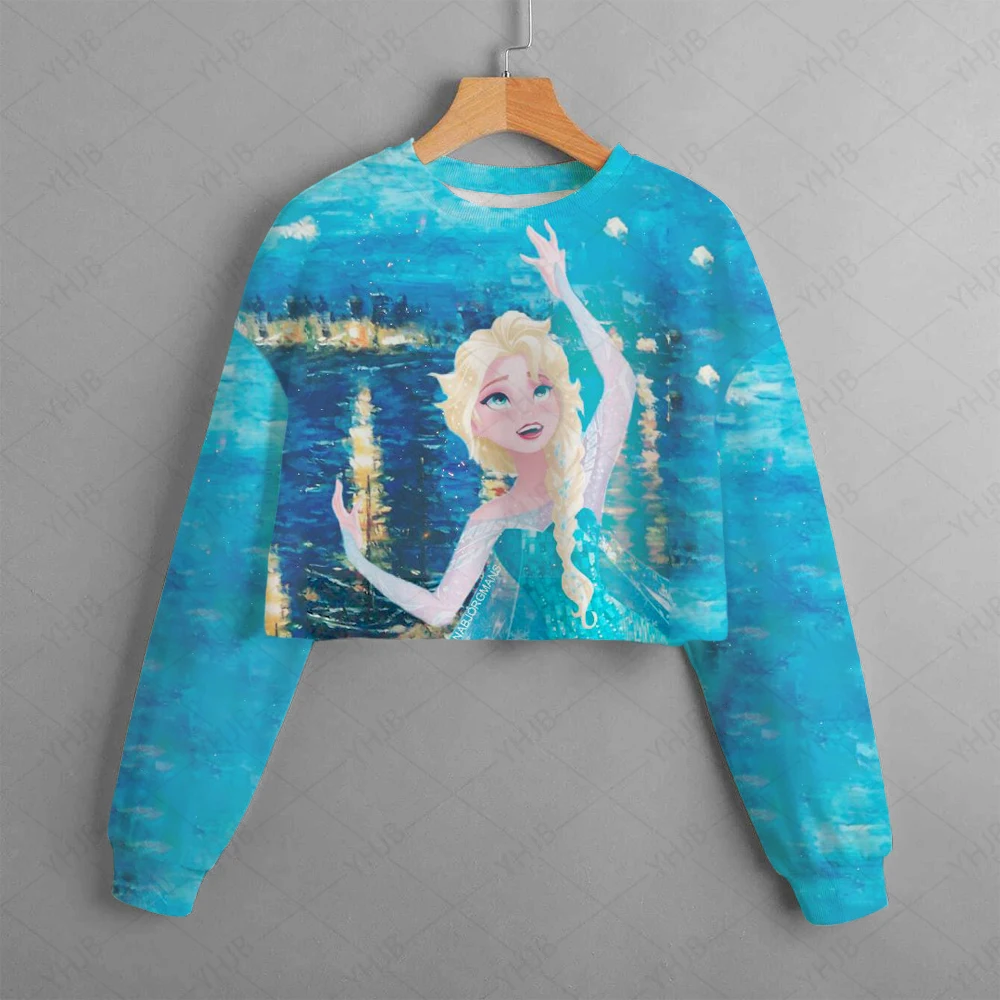 Spring And Autumn Disney Series Ariel Princess Hoodies Girls Long Sleeves Fashion Sweatshirts Mermaid Cartoon Casual Hooded Tops