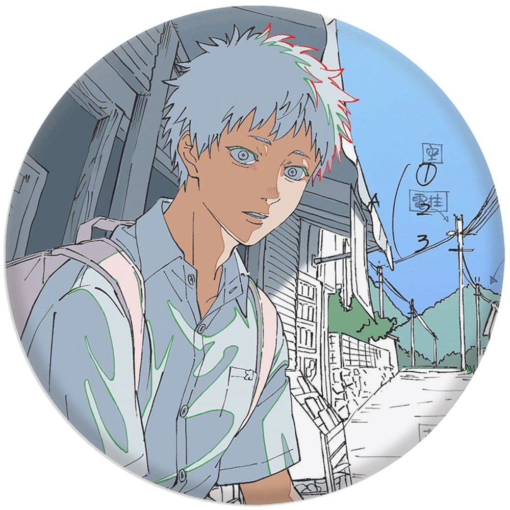 58mm Anime The Summer Hikaru Died tsujinaka Kaki Kou Kitado Asako Yamagishi‌ Cosplay COSTUME Badge Pin SPTE Tinplate Brooch﻿