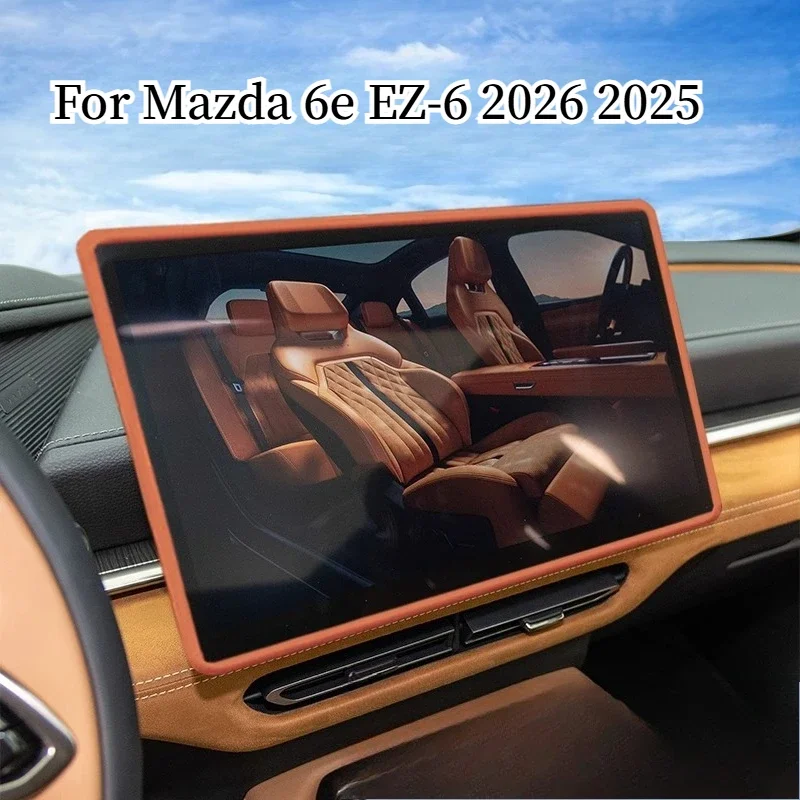 

Accessories Car Screen Silicone Cover For Mazda 6e EZ-6 2026 2025 Screen Silicone Screen Protective Frame