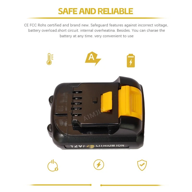 

For DEWALT 10.8V/12V Battery 3.0/4.0/5.0Ah for DCB120 DCB122 DCB125 10.8V DCB100 DCB101 DCB119 Li-ion Power Tools Battery