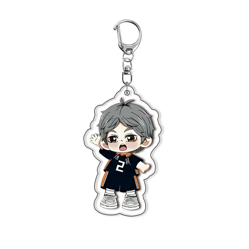 Anime Haikyu!! Volleyball Boy Keychain Hinata Shoyo Tobio Kageyama Sugawara Koushi  Bag Accessories Pendant Christmas Gift