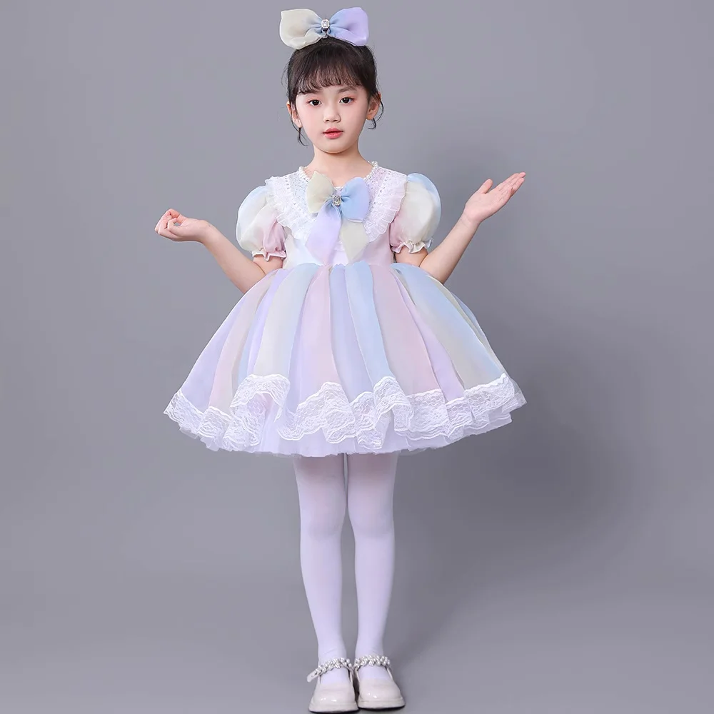 

New lace Modern dance dress girls Children Kids Cheerleading costume Stage Performance Costumes star dance costume girls Kids