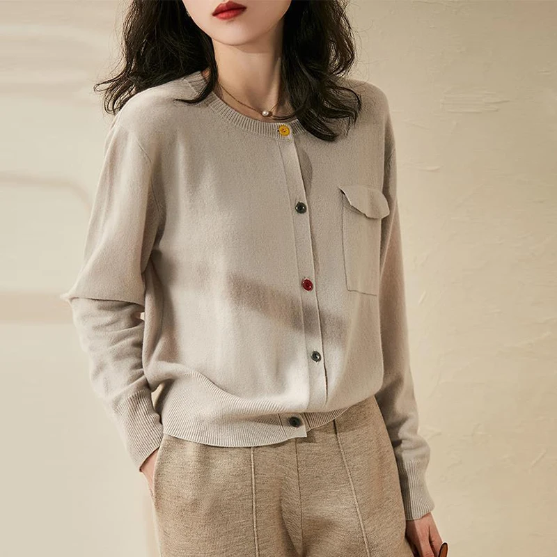 Autumn Winter Elegant Fashion Sweet Chic Solid Sweater Women Slim Button Casual Knitted Cardigan All-match Top Female Clothing