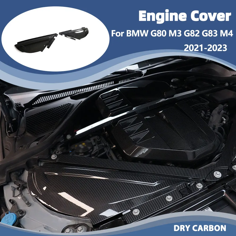 Car Engine Air Intake Triangular Cover for BMW G80 M3 G82 G83 M4 2021-2023 Prepreg Dry Carbon Engine Cover Inside Engine Trim