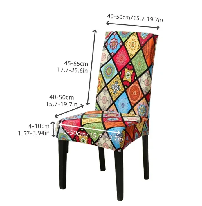 1/2/4/6Pcs Dining Chair Cover Print Elastic Chair Slipcover Case Stretch Chair Covers for Wedding Hotel Banquet