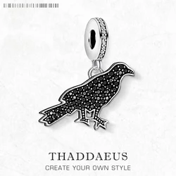 Crow Raven Charm Pendant 925 Sterling Silver New DIY Jewelry Vintage Accessories for Women Men