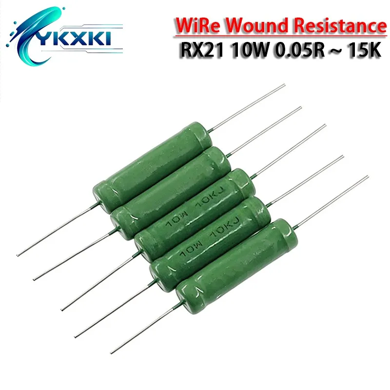 10PCS Wire Wound Resistance RX21 10W 0.05R 0.1R 2R 5.1R 10R 27R 39R 47R 51R 68R 100R 150R 390R 470R 510R 820R 10K 15K Resistor