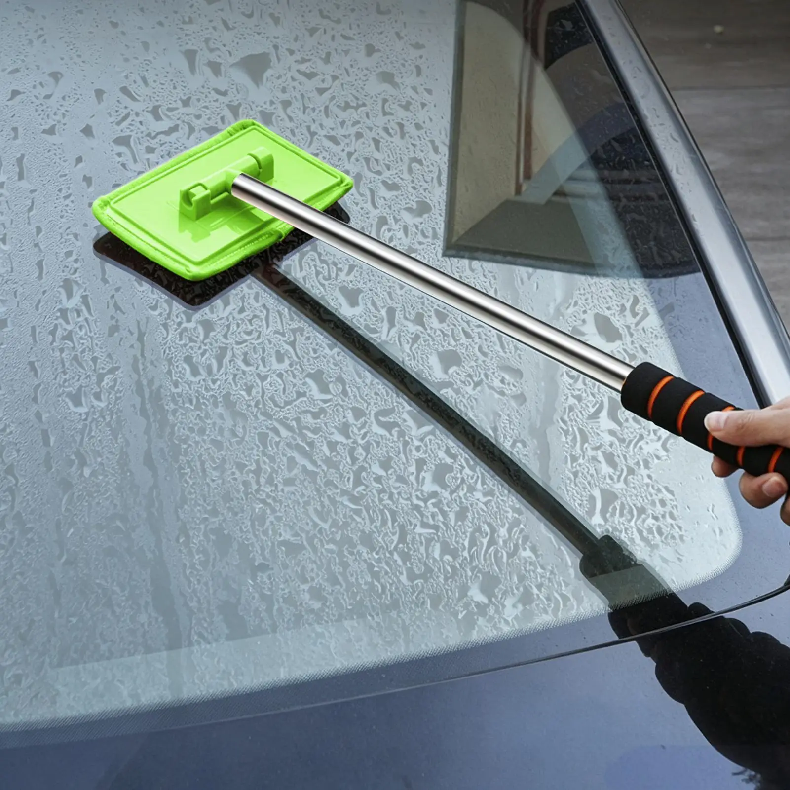 Car Windshield Cleaner Tool Exterior Washing Brush with Rotatable Head Car Wash Window Wiper for Sedans SUVs Pickups RVs Boats