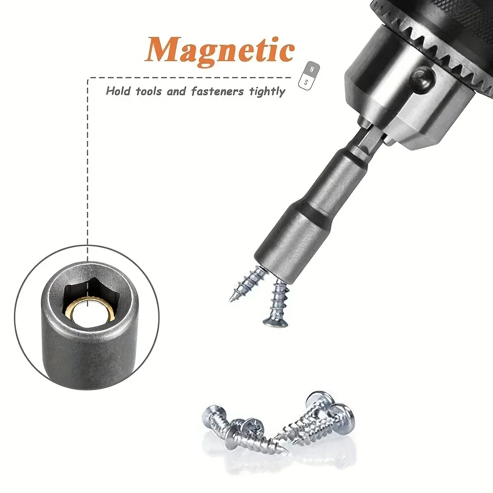 ASDTODW 6-19mm 마그네틱 소켓 및 육각 키 세트 - 다용도 전동 공구 사용을 위한 드릴 비트 어댑터