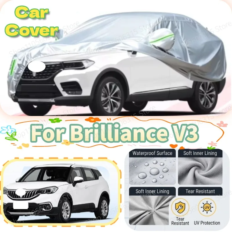 For Brilliance V3 2018-2026 Full Protective Car Cover Waterproof Sunproof Rainproof Dustproof Heat Insulation Scratch Resistant