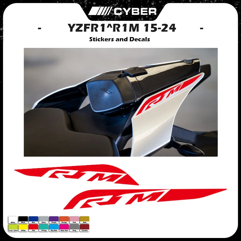 New For Yamaha YZF R1M YZF1000 R1M R1 Rear Shell Fairing Decal Stickers 2015 2016 2017 2018 2019 2020 2021 2022 2023 2024