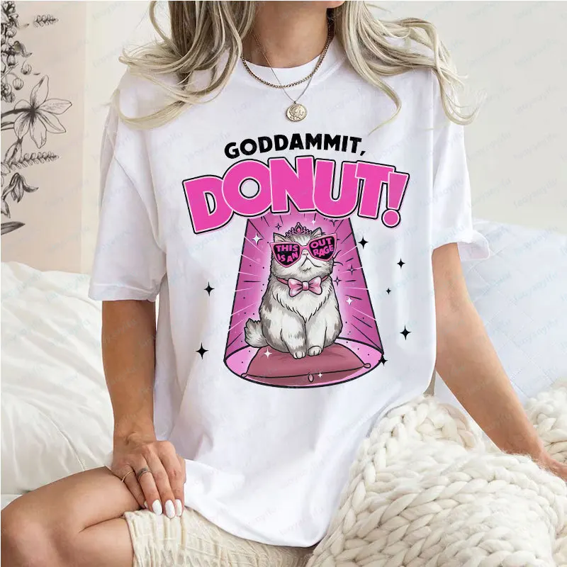 Princess Donut Cat Dungeon Crawler Carl Unisex Tee This Is An Outrage Dungeon Crawler Carl Fan Print Tshirt Litrpg Lover Gifts