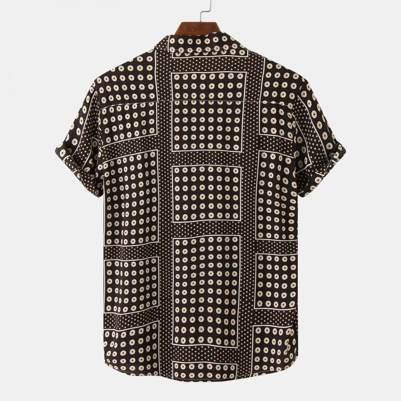 Szyl-Heren Overhemd Lente En Zomer Heren Strandshirt Hawaiiaans Shirt Met Korte Mouwen Bedrukt Menhz56