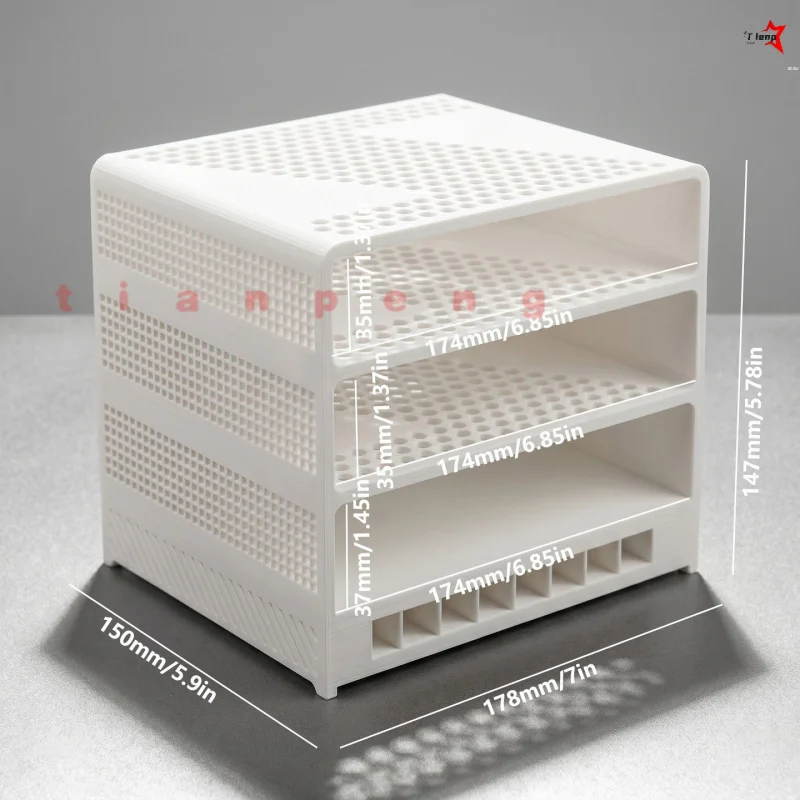 WYORESY  for UniFi (USW-Lite-8-PoE) Mini Network Rack Anti-Slip Desktop Gateway Switch Double Layer Storage Cabinet Accessory