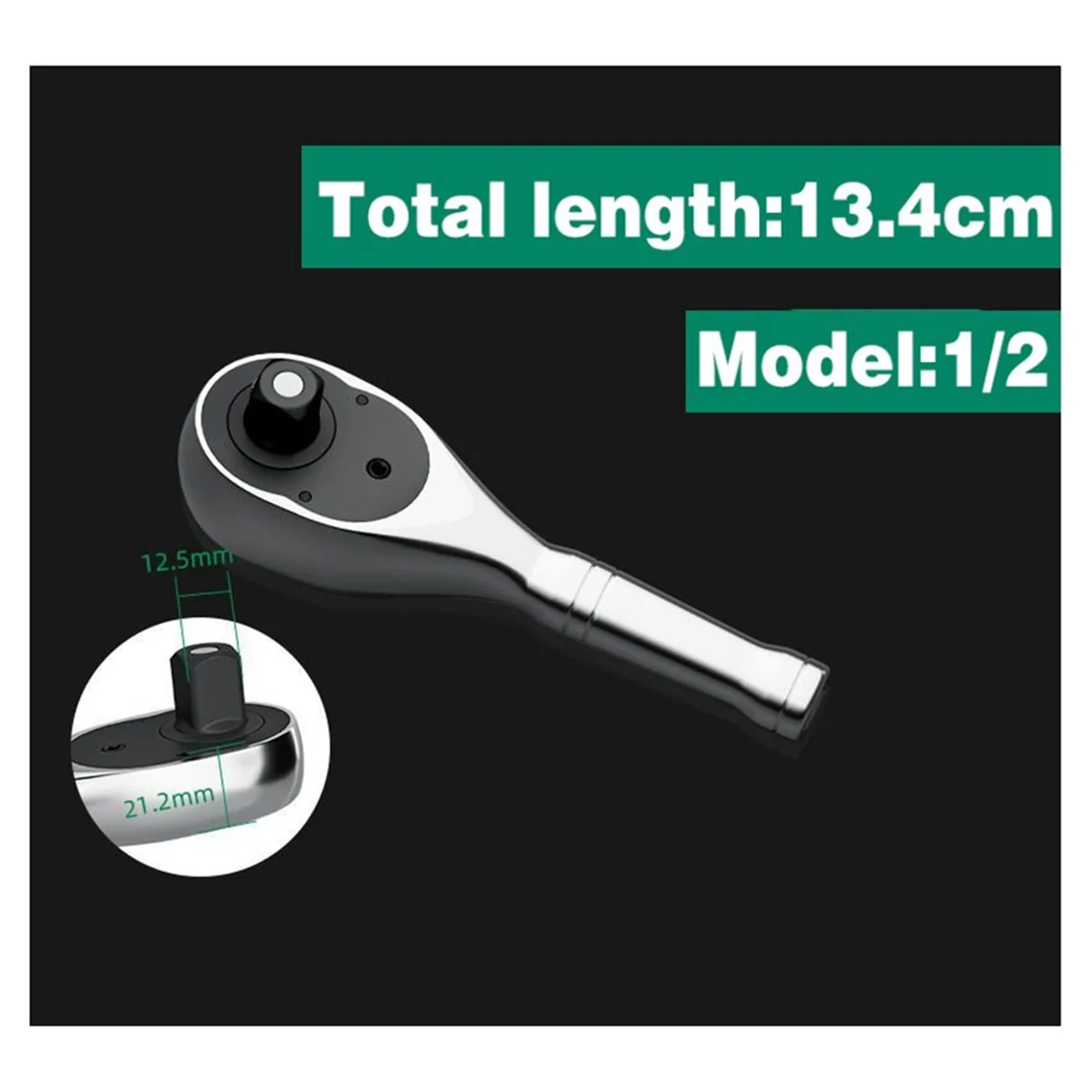 퀵 소켓 래칫 렌치, 양방향 짧은 핸들, 72 톱니 스패너, 미니 자동차 손 수리 도구, 3/8 인치