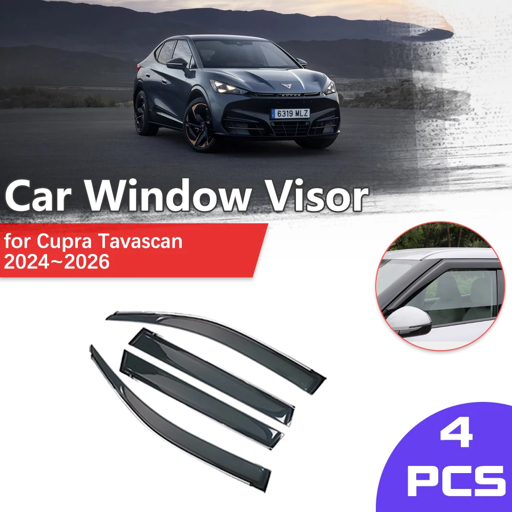 

Car Window Visor for Cupra Tavascan VW ID.UNYX 2024~2026 2025 Door Rain Eyebrow Shelter Vent Awning Deflector Guard Accessories