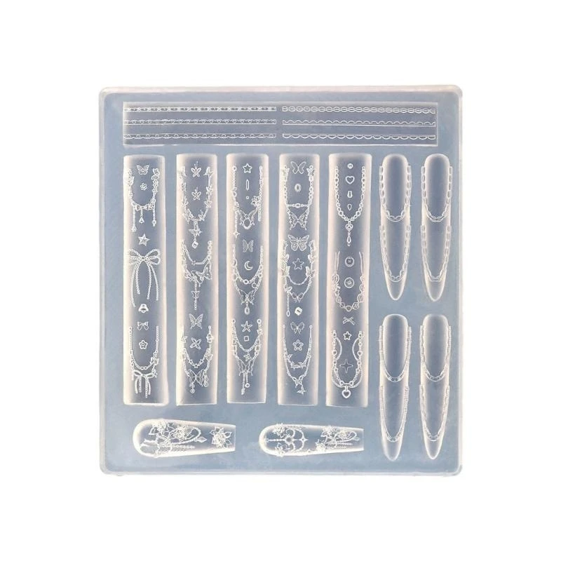 Practical Sturdy Silicone Mould for Nail Art with Butterfly and Flower Designs Portable for Craft Enthusiasts Daily Use E0BF