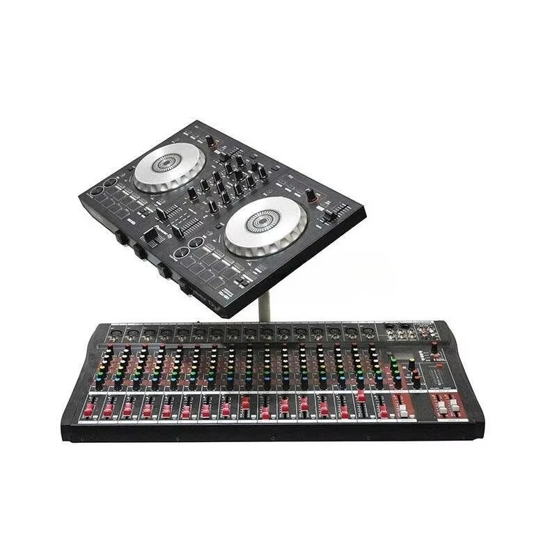White Baked Paint DJ Computer Stand Desktop Lifting Disc Player Folding Stand Electric Sound Rotatable Disc Rolling Stand