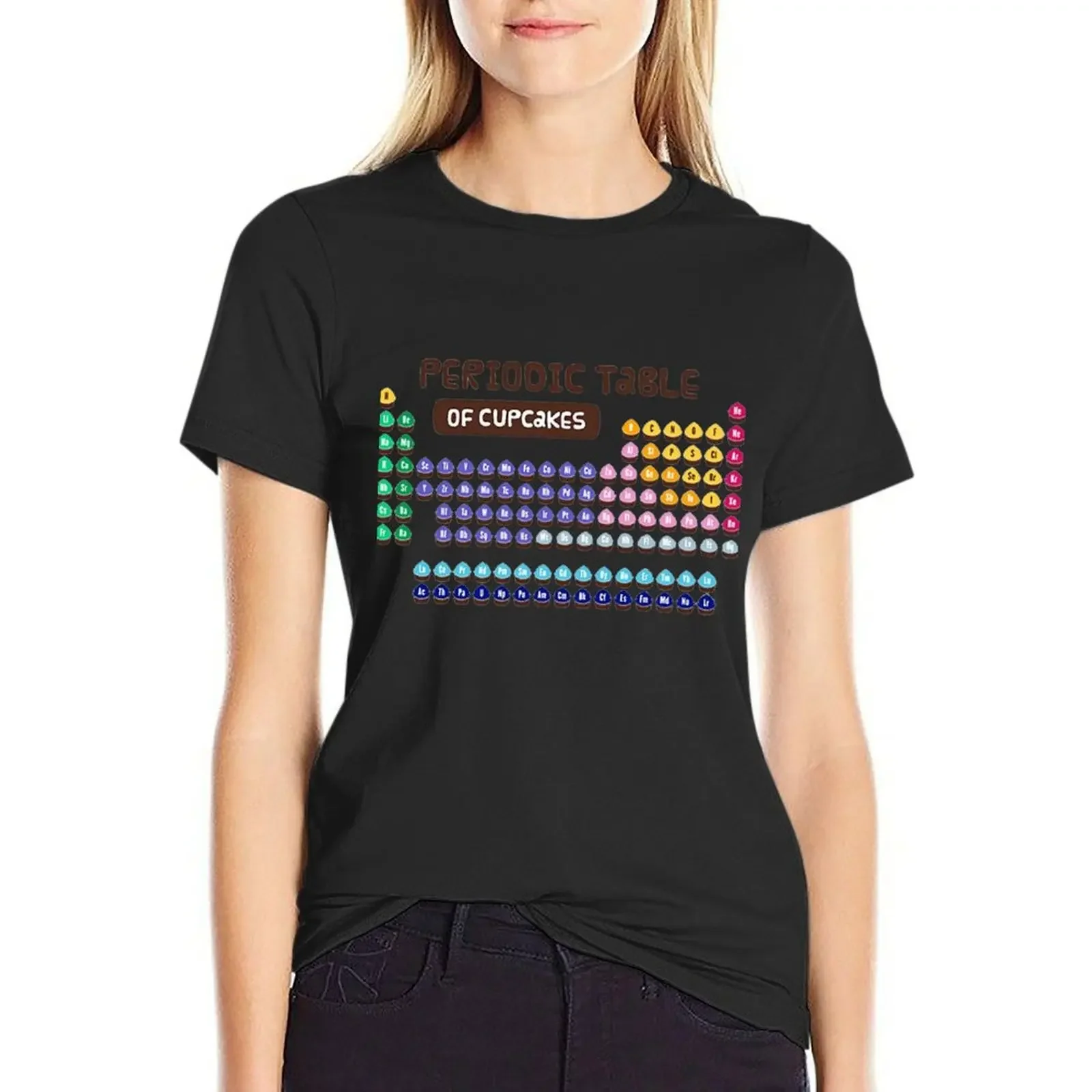 Periodic Table of Cupcakes T-Shirt vintage clothes Short sleeve tee aesthetic clothes graphics Women's clothing