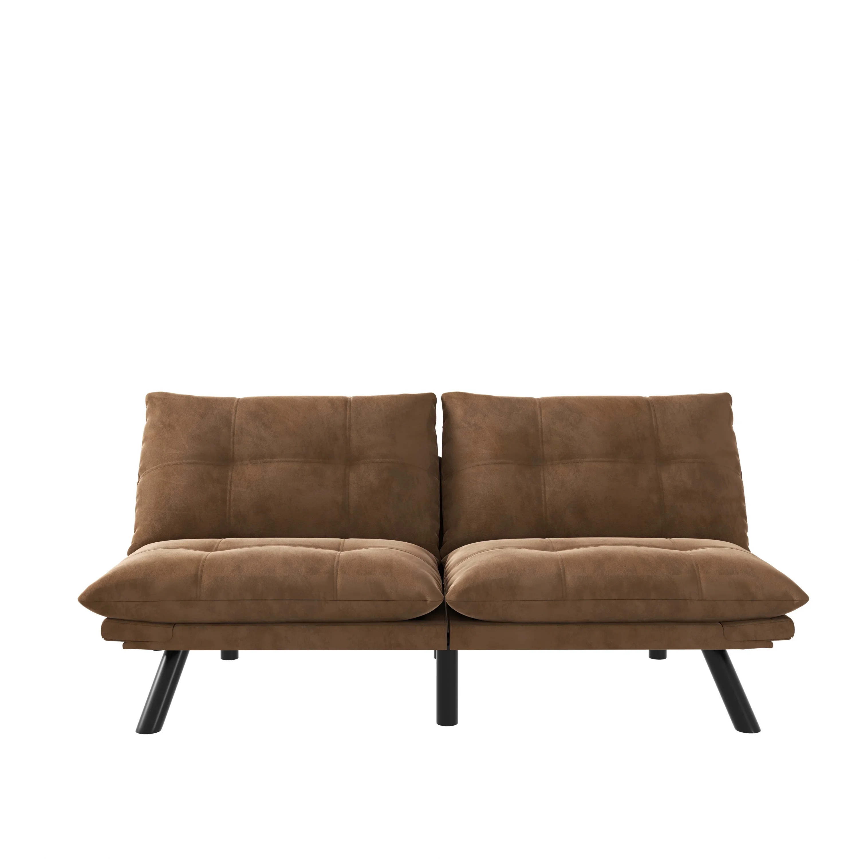 

**Leatehr Feeling Brown Convertible Folding Modern sofa Bed prefabricated house