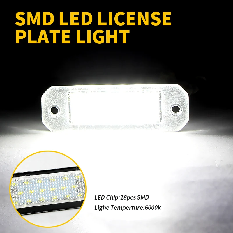 10PCS For VW T5 T6 Transporter Caravelle Multivan California Transvan Caddy Passat White LED License Number Plate Lights Lamp