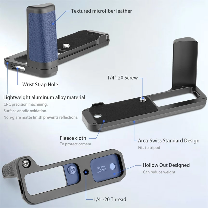 Haoge-カメラブラケットホルダー,クイックリリースプレート,Fujifilm x100vi用ハンドグリップ,ブラックフィット,arca swiss,HG-XVIB