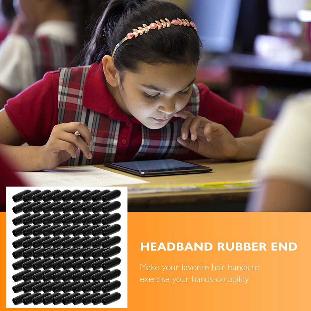 

100pcs Headband Accessories Premium Rubber Ends Comfortable Hair Band Replacement Caps Styling Hair Care Projects