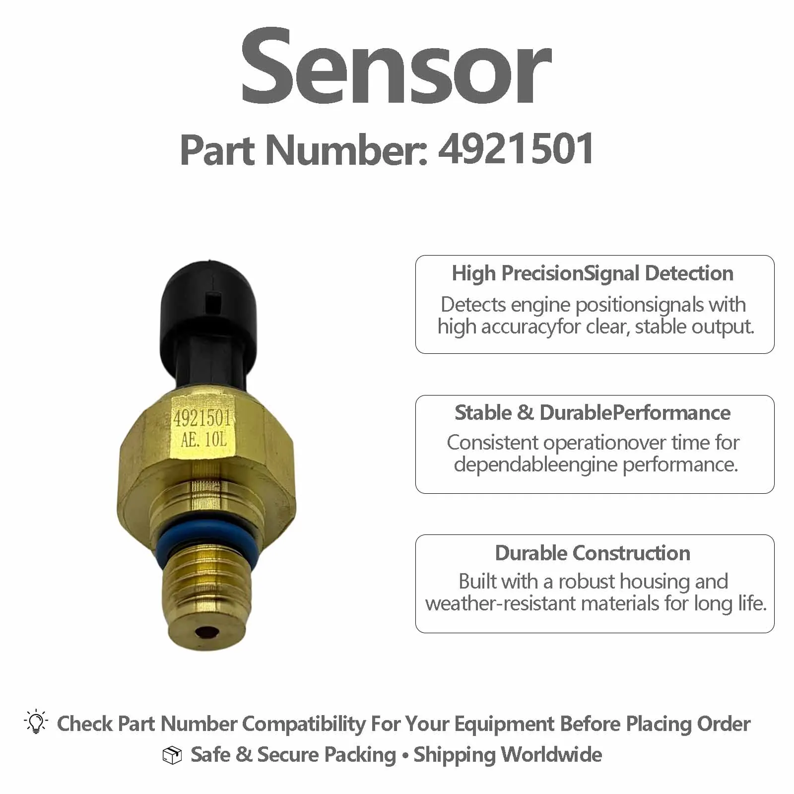 HM-A00183 Boost Pressure Sensor For Excavator Engine ISX15 QSM11 Replacement Part